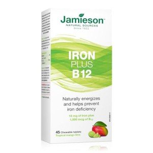 Jamieson Iron & Vitamin B12 Chewables, Tropical Flavor