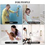 Gold Shower Grab Bar w/Anti-Slip Knurled Grip 20 Inch, Zepolu Wall Mounted Stainless Steel Bath Grab Bar,Safety Balanced Handrail, Handicap Injury Elderly Senior Assist Support Textured Handle