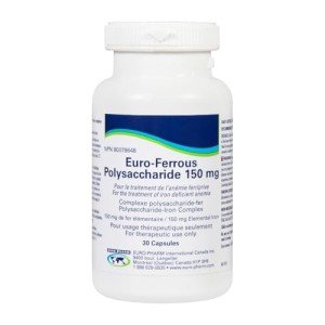 Euro-Ferrous Polysaccharide 150mg - 30 Vegan Capsules