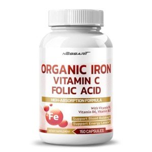 Organic Iron with Vitamin C & Folic Acid - 150 Count
