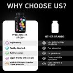 Vegan Iron Supplements for Women - 60 Tablets
