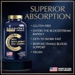 Vegan Iron Supplements for Women's Health - 60 Tablets