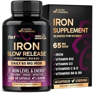 Iron Supplement for Women - 65mg Slow Release Capsules