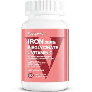 Vegepower Iron Bisglycinate Supplement with Vitamin Boost