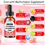 Vegan Liquid Iron Supplement with Vitamin C & B