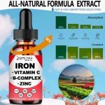 Vegan Liquid Iron Supplement with Vitamin C & B