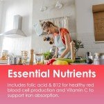 Sugar-Free Vegan Iron Gummies for Women, 60 Count