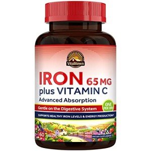 Vitalitown High Potency Iron Supplement with Vitamin C