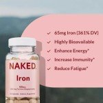 Naked Iron 65 mg - 120 Capsules (Ferrous Bisglycinate)