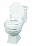 Elevated Elongated Toilet Seat with Secure-Bolt Hinges