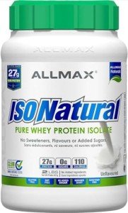 AllMax IsoNatural Unflavored Whey Protein Isolate 907g