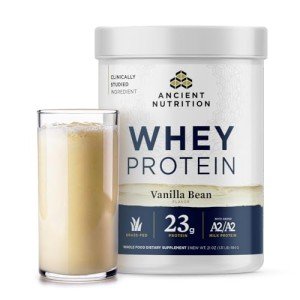Ancient Nutrition Grass Fed Whey Protein, Vanilla Bean