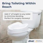 Drive Medical Elevated Toilet Seat with Lock, White