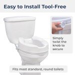 Drive Medical Elevated Toilet Seat with Lock, White