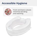 Drive Medical Elevated Toilet Seat with Lock, White