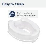 Drive Medical Elevated Toilet Seat with Lock, White