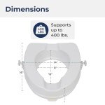 Drive Medical Elevated Toilet Seat with Lock, White