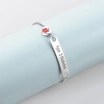Women’s Heart Medical Alert Bracelet - Adjustable Stainless Steel