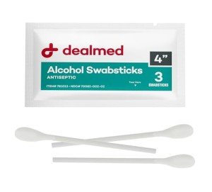 Dealmed 4" Alcohol Swabs, Antiseptic - 25 Pkgs