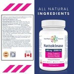 Nattokinase 2000 FU Supplement Capsules - 90 Count