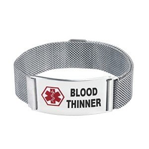 Adjustable Medical Alert Bracelet for Blood Thinners