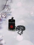 Blood Thinner Medical Alert ID Necklace - Black Steel