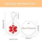 JunyiDIY Medical ID Keychain for Men & Women