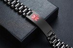 Men’s Adjustable Medical ID Bracelet with Link Band