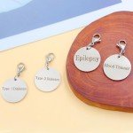 JunyiDIY Medical ID Keychain for Men & Women