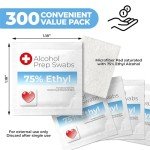 300 Pack Individually Wrapped Isopropyl Alcohol Wipes