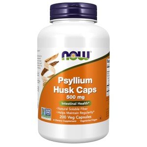 Psyllium Husk Capsules for Intestinal Health, 500 mg