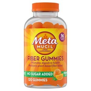 Metamucil Fiber Gummies, Sugar-Free Orange Flavor, 120 Count