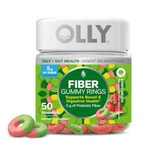 OLLY Fiber Gummy Rings, Digestive Support, Berry Melon
