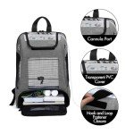 CURMIO Portable Oxygen Concentrators Backpack, Universal POC Travel Carrying Bag with Mesh Panels for Breathability, Compatible for Inogen, Oxygo, Caire Units, Gray, BAG ONLY