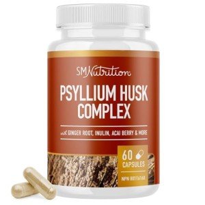 Psyllium Husk Capsules for Digestive Health - 60 Ct