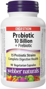 Webber Naturals Vegan Probiotic with Prebiotic, 90 Capsules