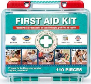 Compact 110-Piece First Aid Kit for All Needs