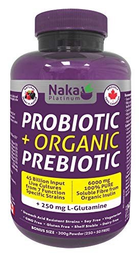 Naka Platinum Probiotic with Organic Prebiotic & L-Glutamine