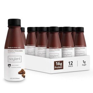 Soylent Chocolate Vegan Meal Replacement Shake, 12 Pack
