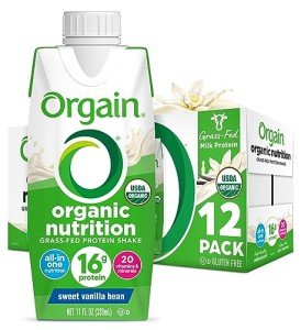 Orgain Organic Vanilla Nutrition Shake, 11oz, 12 Pack