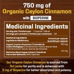 Organic Ceylon Cinnamon with Bioperine - 120 Capsules