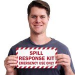 Emergency Spill Response Kit Sign - 5"x10