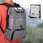 CURMIO Portable Oxygen Concentrators Backpack, Universal POC Travel Carrying Bag with Mesh Panels for Breathability, Compatible for Inogen, Oxygo, Caire Units, Gray, BAG ONLY