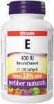 Vitamin E 400 IU – 120 Softgels by Webber Naturals