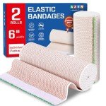 AZEN 2 Pack Elastic Compression Bandage Wraps