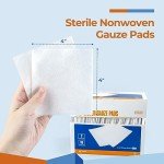 Kingstar Sterile Nonwoven Gauze Pads, 4"x 4" Wound Dressing, 60 Packs - 120 Pieces Superior Soft Sponge Pads, Higher Absorbent Gauze Compresses for Trauma or Post-Operative Wound Care