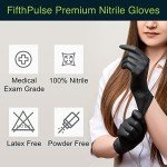 FifthPulse Black Nitrile Medical Gloves Small, 100 Count