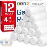 AZEN 12-Pack Premium Gauze Rolls Bandages
