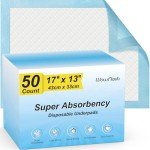 50 Count Leakproof Quick-Dry Disposable Underpads