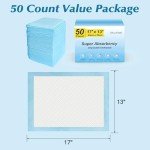 50 Count Leakproof Quick-Dry Disposable Underpads